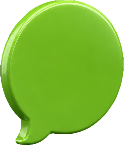 Smaller light grey speech bubble on a white background