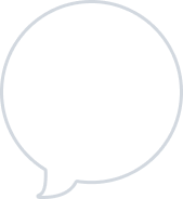 Smaller light grey speech bubble on a white background