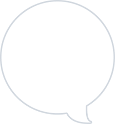 Larger light grey speech bubble on a white background